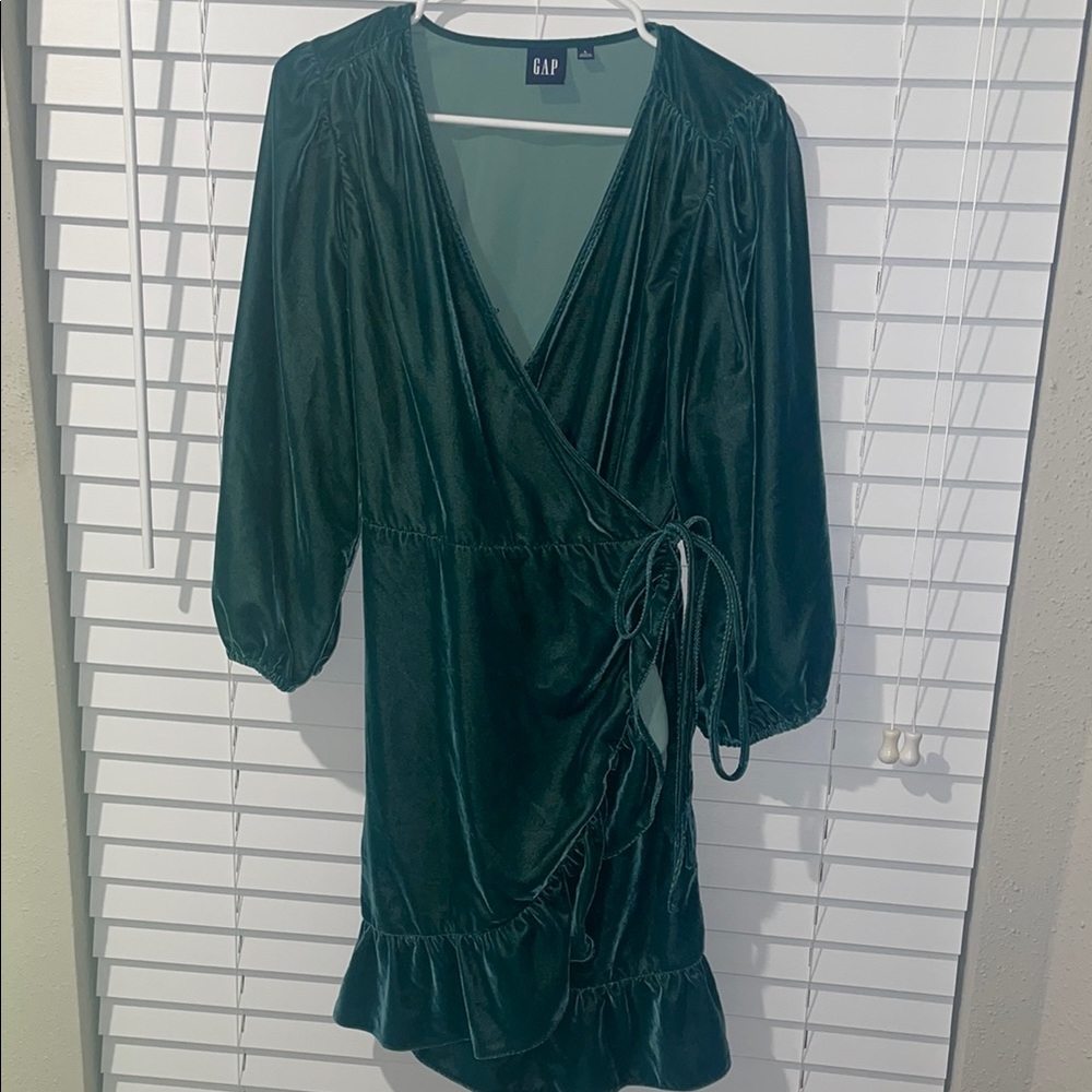 GAP Women's Green Wrap Dress